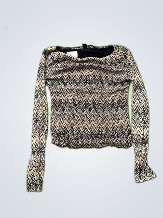 s.Oliver Off-Shoulder Zigzag Knit Sweater