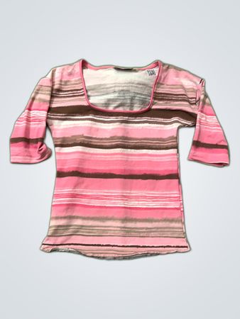 Sixth Sense Striped Boat Neck Blouse