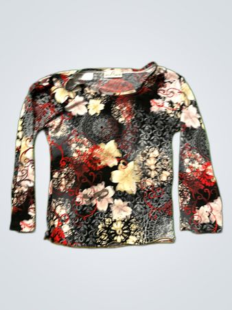 in-Print Printed Long-Sleeve Blouse