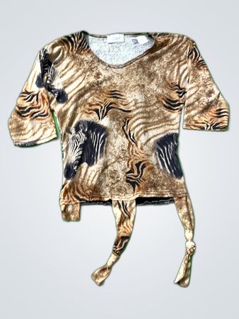 le Kinu Printed Zebra Blouse