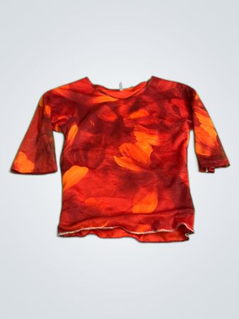 Red and Orange Tie-Dye Shirt