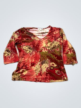 Morgan Printed Floral V-Neck Blouse