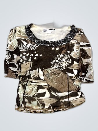 Gerry Weber Printed Beaded Neck Blouse