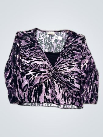 CANDA Collection at CDA Purple Animal Print Top