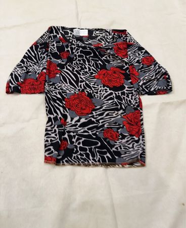 Unbranded Printed Zebra and Rose Blouse