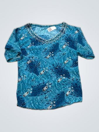 Blue Patterned T-Shirt