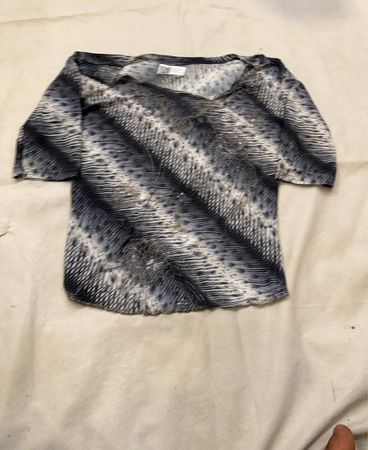 Zara Printed Short Sleeve Blouse