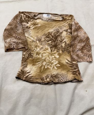 Unbranded Leopard Print Satin Blouse