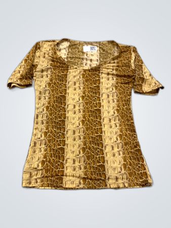 Women's Gold Snakeskin T-Shirt Dress