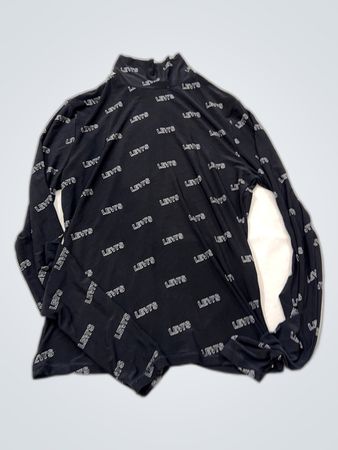Levi's Black All-Over Logo Turtleneck Sweater