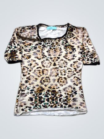 Pfeffinger Leopard Print Short Sleeve Top