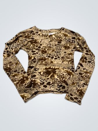 Long Sleeve Animal Print Top