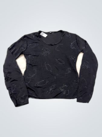 Zara Printed Long-Sleeve Blouse