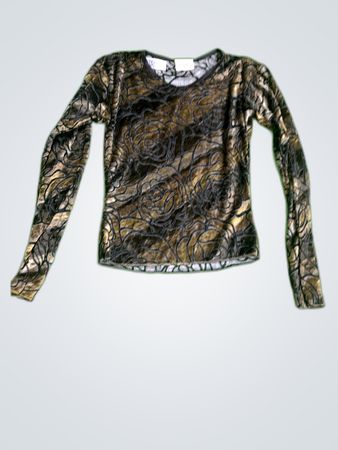 Lewinger Floral Velvet Long-Sleeve Blouse
