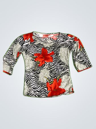 Marie Gabrielle Printed Zebra Blouse