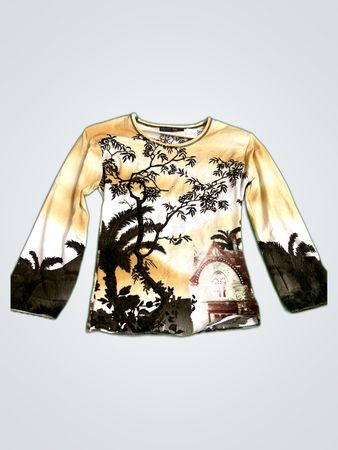 N&H Collection Printed Long-Sleeve Top