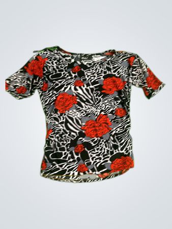 okay Rose Print Top