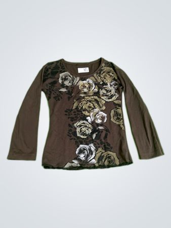 Printed Long-Sleeve Blouse