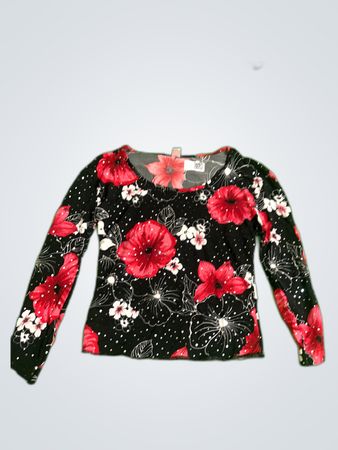 D&G Printed Floral Long Sleeve Blouse