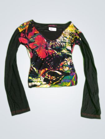 C'Mélodie Printed Long Sleeve Blouse