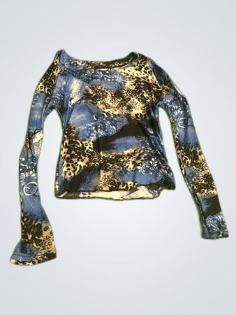 Unbranded Printed Leopard Long-Sleeve Blouse