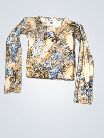 Afibel Printed Long-Sleeve Blouse