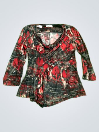 CATWALK Paris Printed Draped Blouse