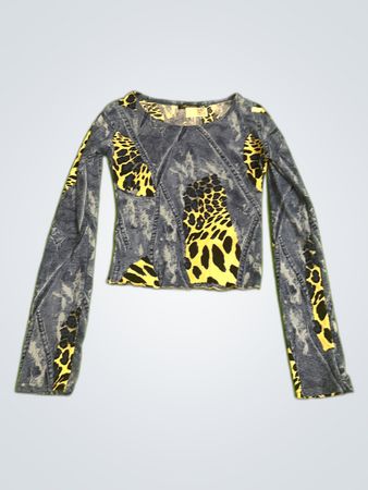 Long-Sleeve Animal Print Top