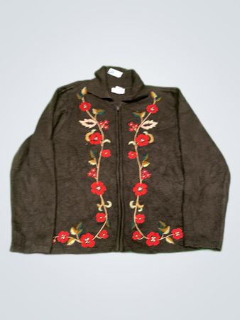 Crystal-Kobe Embroidered Knit Cardigan