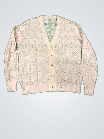 Pink Knit Cardigan Sweater