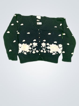 Margules Floral Embroidered Knit Cardigan