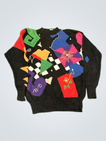 Angenieie Geometric Print Knit Sweater