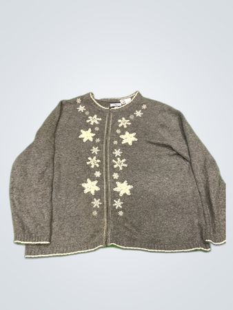 Croft & Barrow Snowflake Embroidered Cardigan