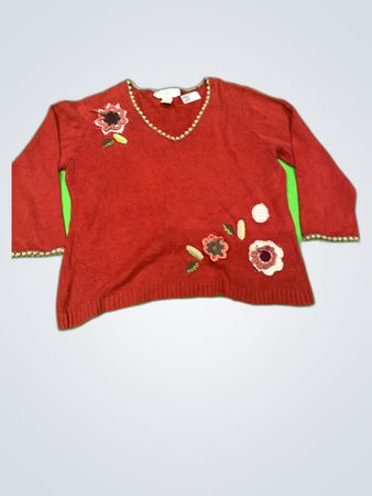 Susan Bristol Embroidered Knit Sweater