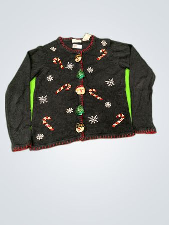 White Stag Black Christmas Cardigan
