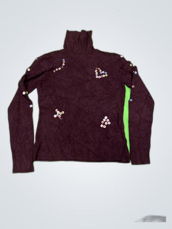 Unbranded Beaded Turtleneck Knit Sweater