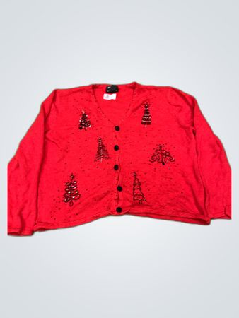 Studio JOY Red Christmas Cardigan