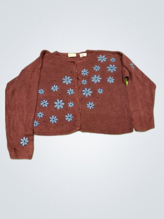Christopher & Banks Floral Knit Cardigan
