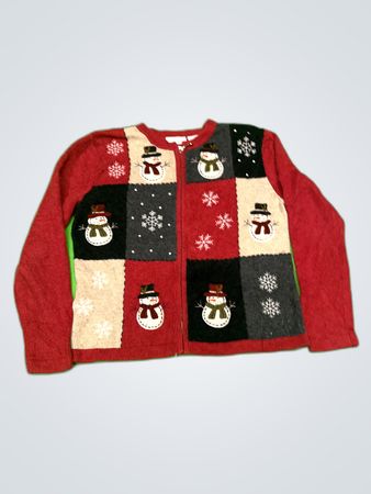 Croft & Barrow Snowman Knit Cardigan
