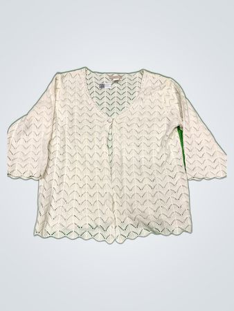 Daxon White Knit Cardigan