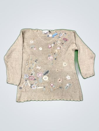 Casual Corner Embroidered Knit Sweater