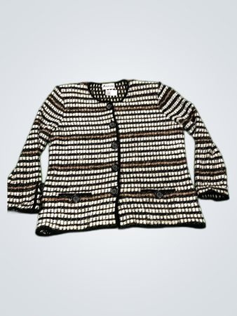 Attitude Striped Knit Cardigan