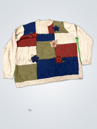 Alfred Dunner Patchwork Knit Sweater