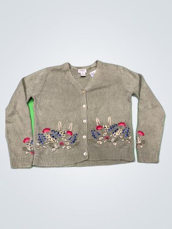 Classic Elements XS Petite Floral Embroidered Knit Cardigan