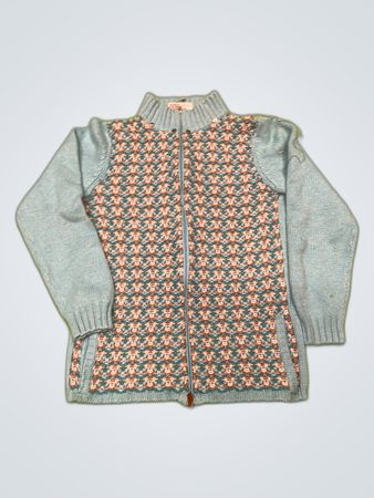 Unbranded Vintage Blue Zip-Up Knit Cardigan