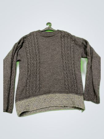 Grey Cable Knit Sweater