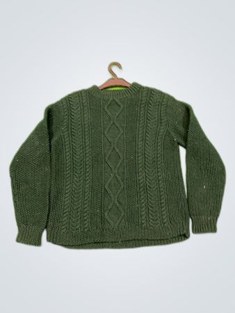 Green Cable Knit Sweater