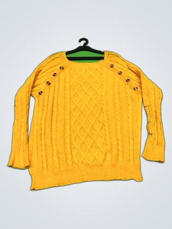 Yellow Cable Knit Sweater