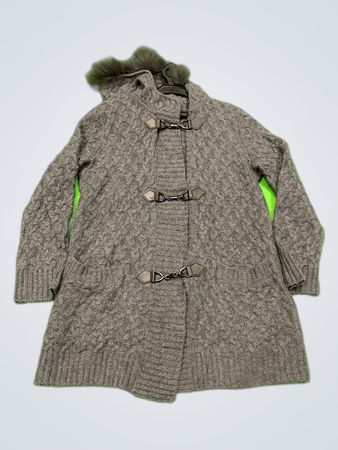 Unbranded Gray Hooded Knit Cardigan
