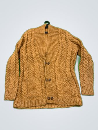 Unbranded Brown Cable Knit Cardigan